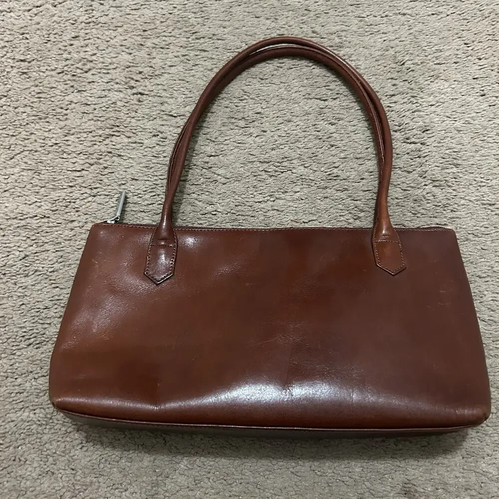 Vintage HOBO International Brown Leather Shoulder Bag